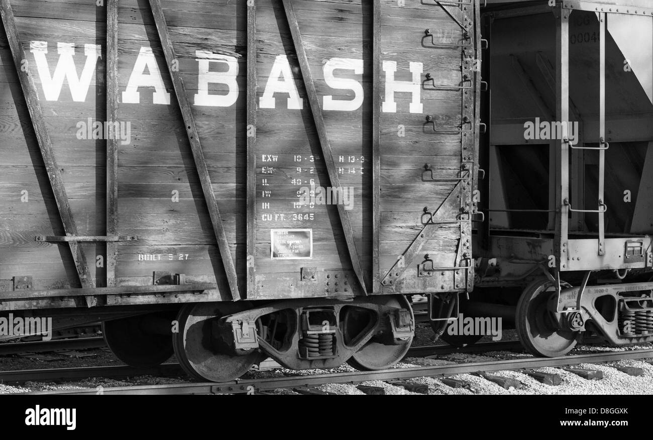 Antica Ferrovia Wabash boxcar Foto Stock