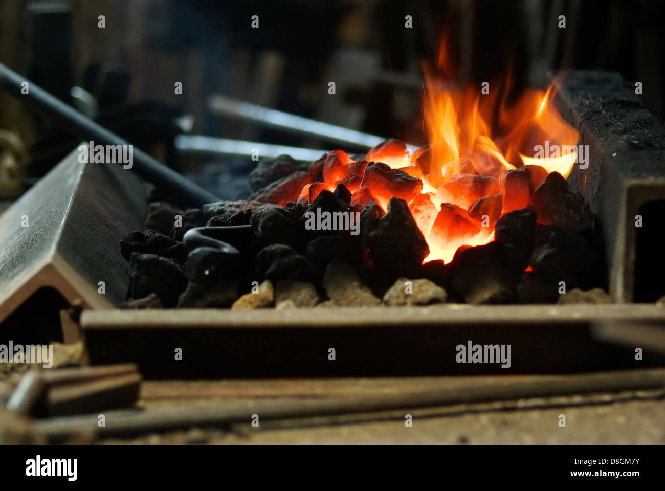 Forge con carbone fie, Foto Stock