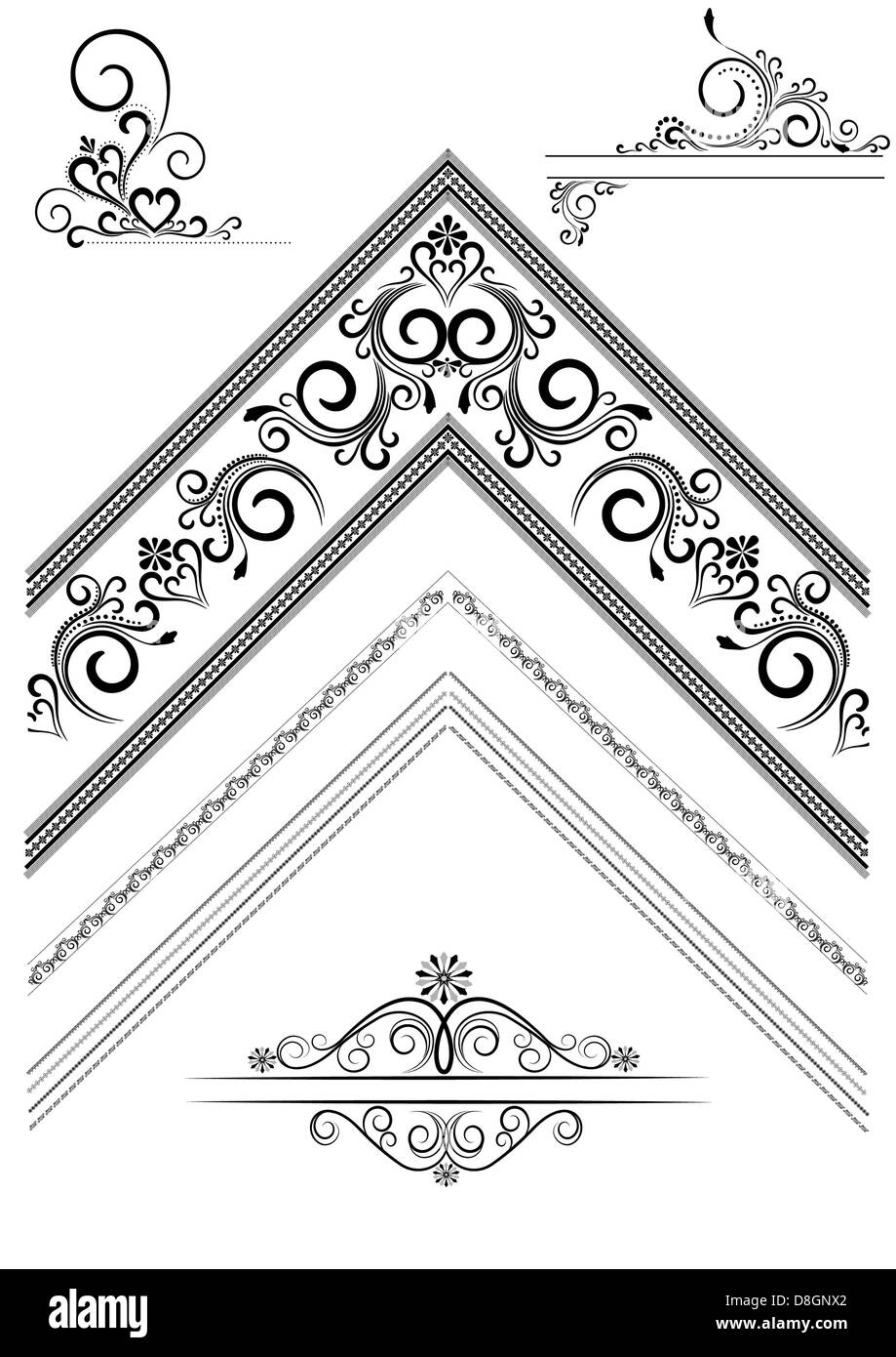 Angolo con un ornamento per la pagina Foto Stock