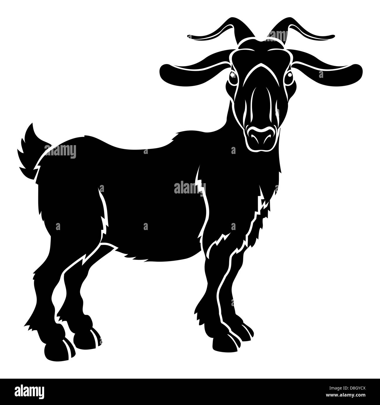 Una illustrazione di stilizzazione di una capra o ram forse un tatuaggio di capra Foto Stock