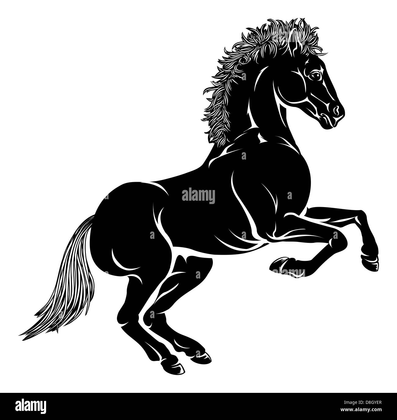 Una illustrazione di un cavallo stilizzato forse un cavallo tattoo Foto Stock
