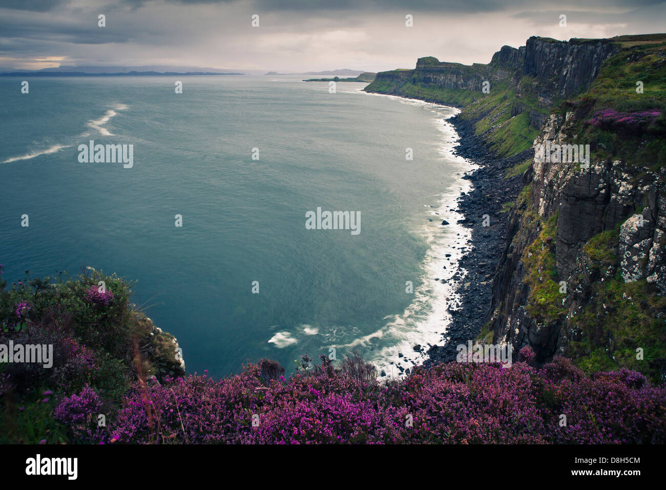 Kilt Rock punto di vista, Isola di Skye, Scotland, Regno Unito Foto Stock