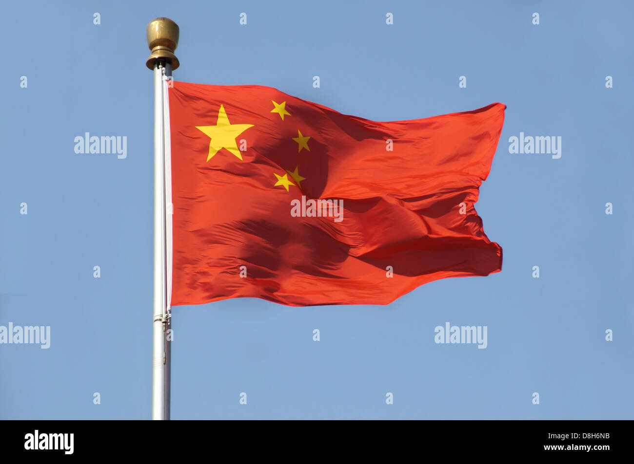 Bandiera cinese closeup Foto Stock