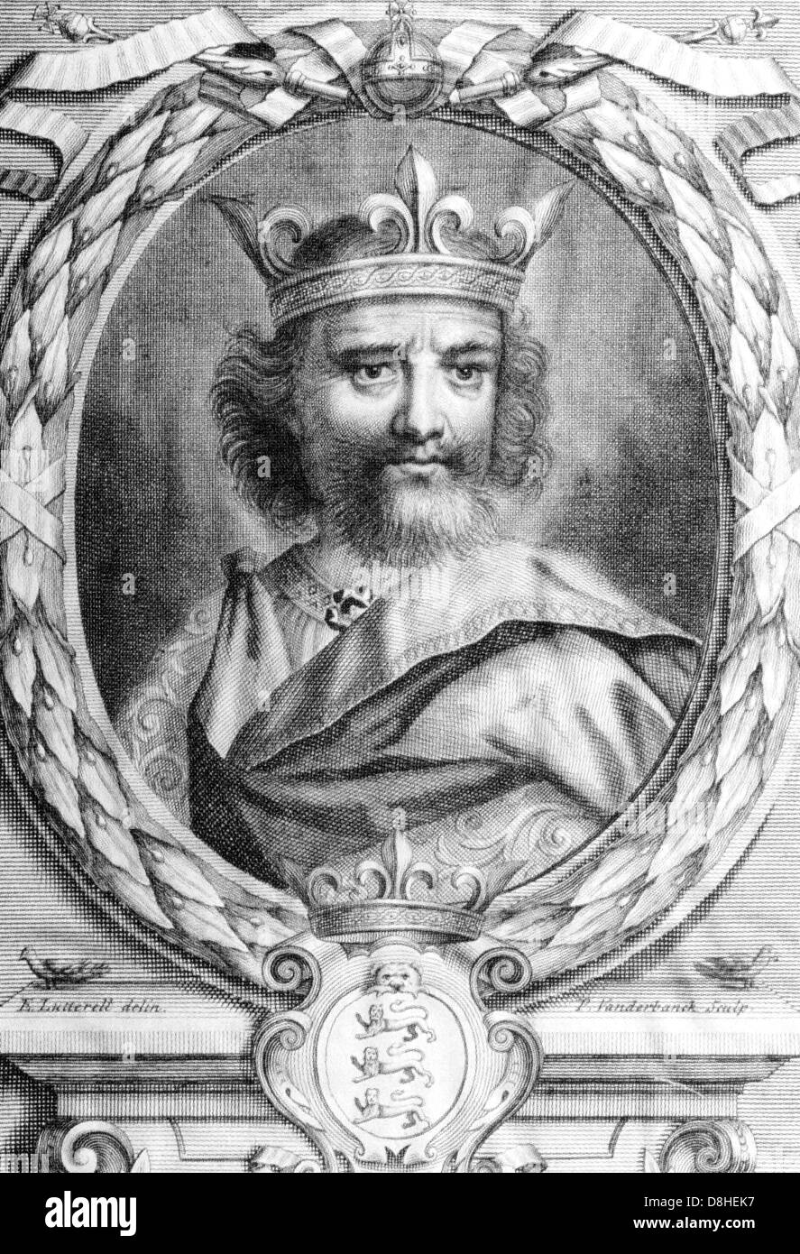Il re Enrico II d'Inghilterra (1133-1189) da una incisione del XVIII secolo Foto Stock