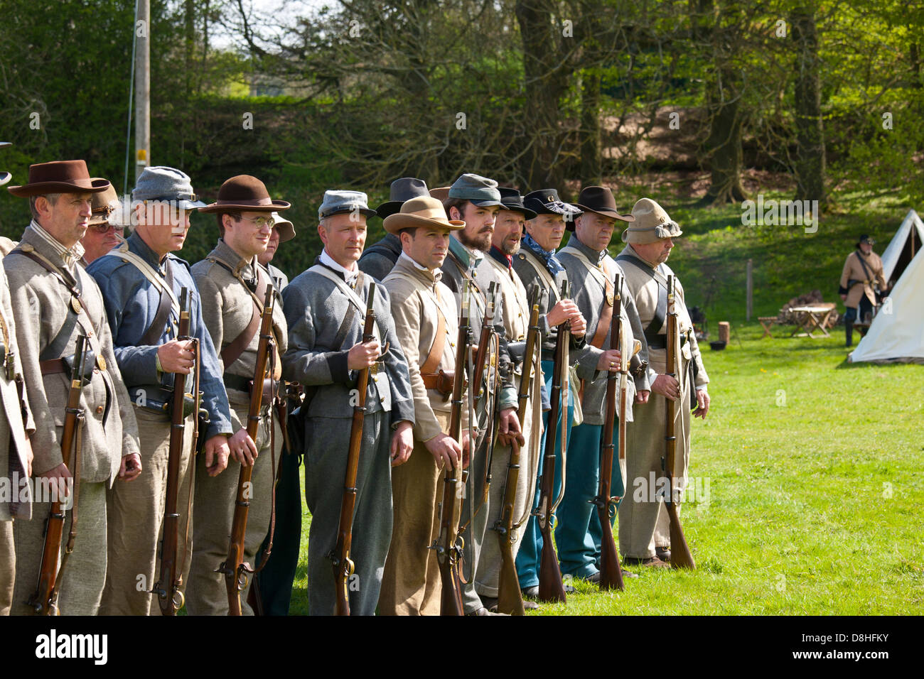 La guerra civile americana re-enactors Foto Stock