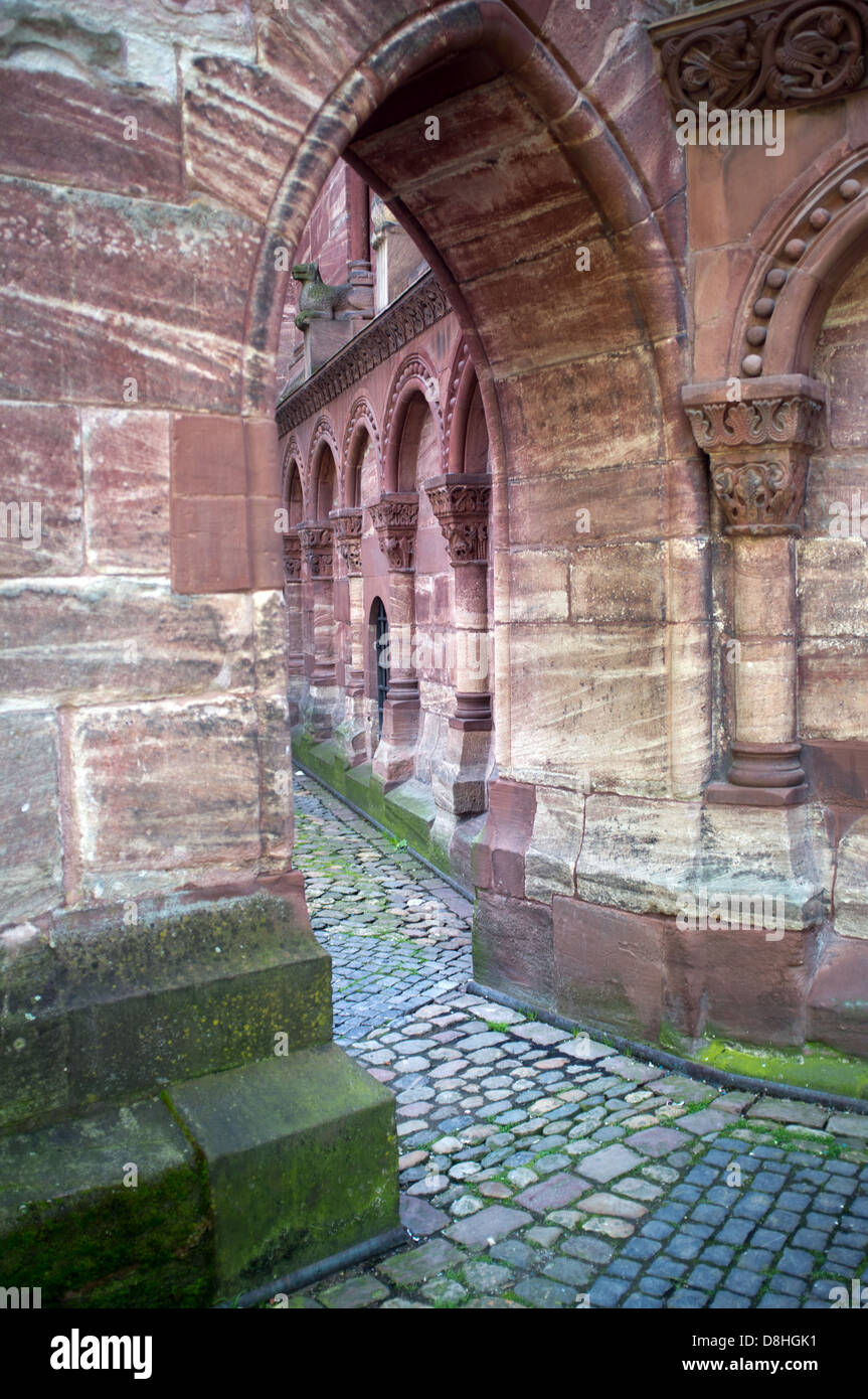 Cortile della chiesa di Basilea Minster Foto Stock