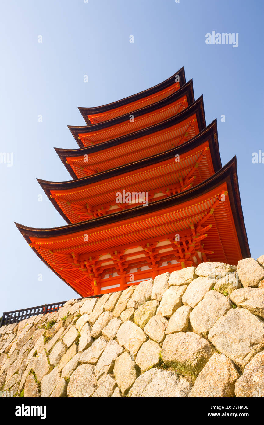 Giappone, isola di Honshu, Hiroshima Miyajima, Itsuku-shim Foto Stock