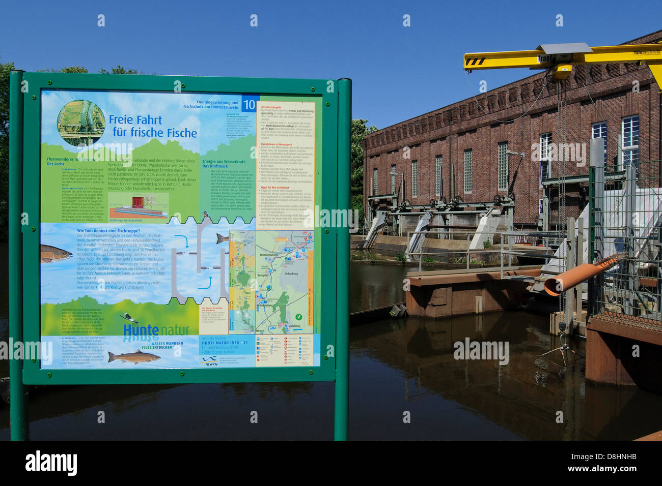 Centrale idroelettrica di oldenburg sul fiume Hunte, oldenbuger terra, Bassa Sassonia, Germania Foto Stock