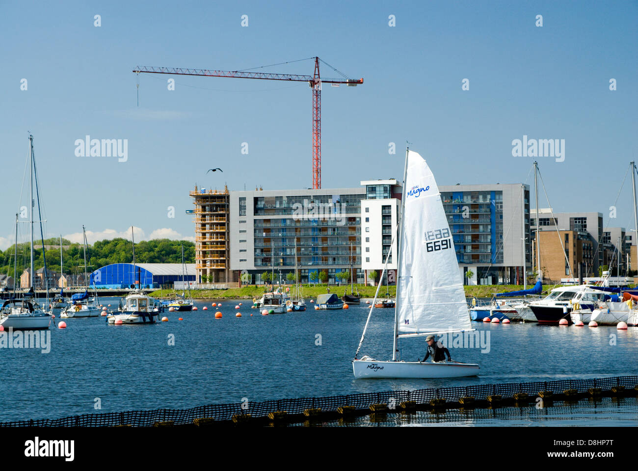 Cardiff yacht club, la baia di Cardiff, Cardiff, Galles. Foto Stock