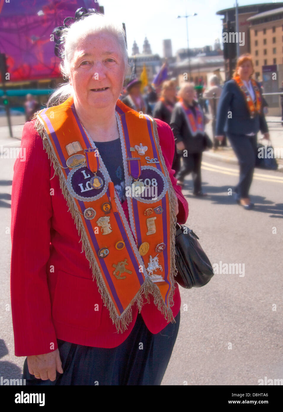 Liverpool Orange Lodge Maggio 2012 giornata a piedi - maggiori info a http://www.liverpool-lol.co.uk/ Foto Stock