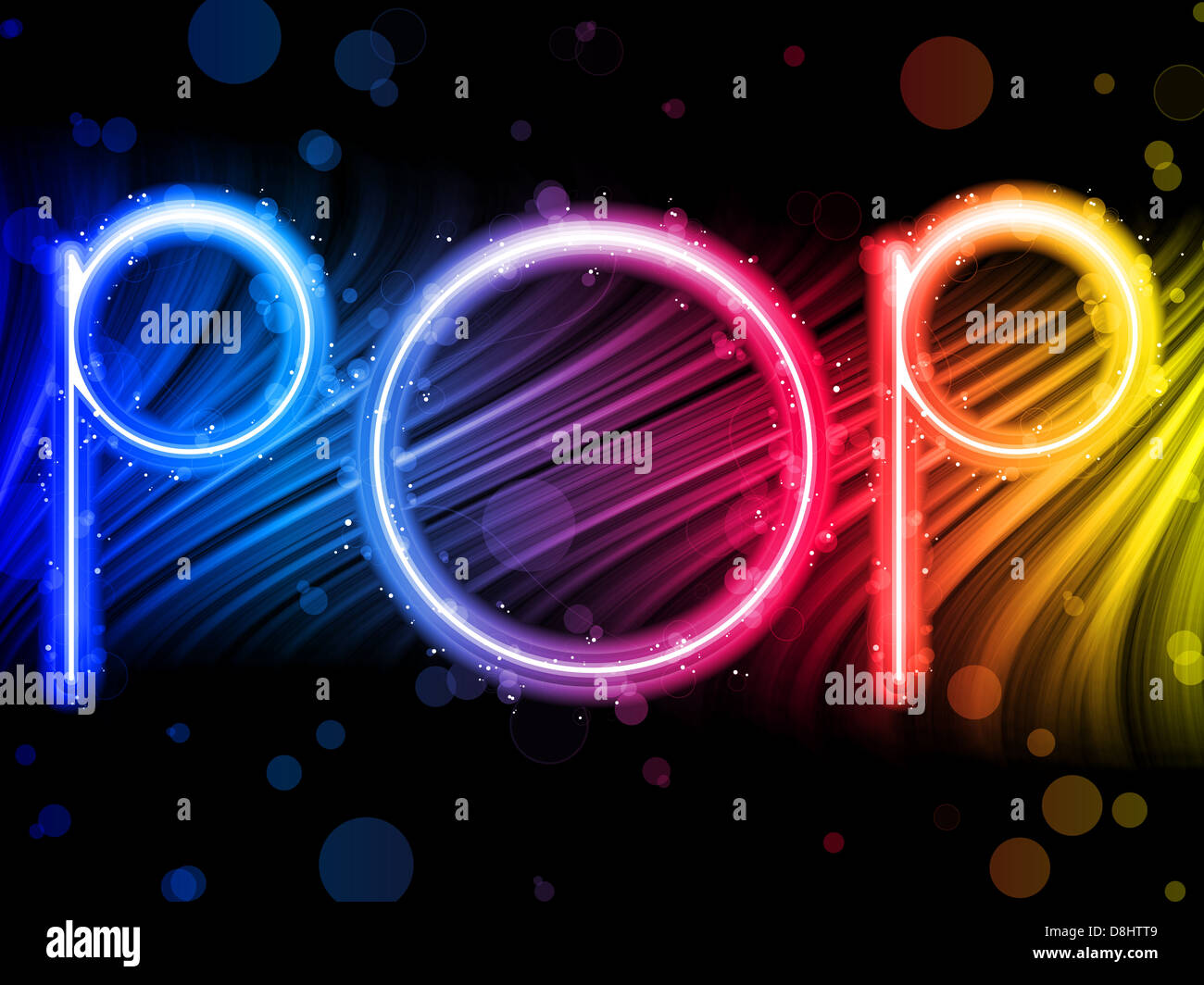 Vettore - La musica pop parte astratta onde colorate su sfondo nero Foto Stock