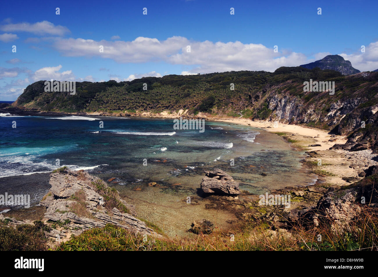 Spiaggia centrale, Isola di Lord Howe, NSW, Australia Foto Stock