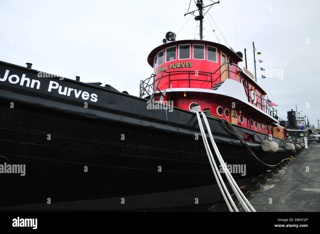 Il rimorchiatore Giovanni Purves ormeggiata presso la baia di storione facility del Door County Maritime Museum Foto Stock