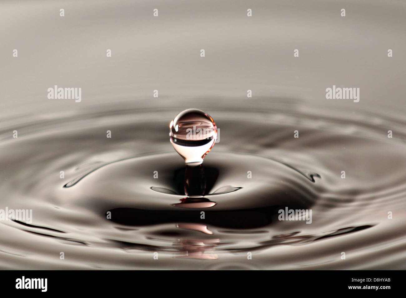 La goccia d'acqua vicino fino in una splendida forma. Foto Stock