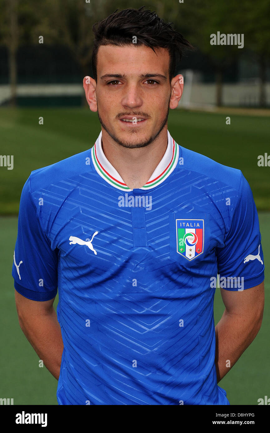 Alessandro Florenzi (ITA), 28 maggio 2013 - Calcio : U-21 Italia team ufficiale della sessione di foto per la UEFA sotto-21 campionato (EURO) al Centro Tecnico di Milanello Milanello, Italia. (Foto di Maurizio Borsari/AFLO) Foto Stock