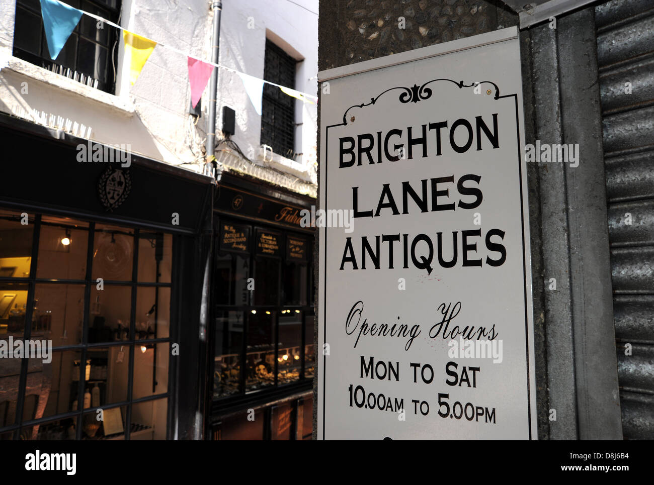 Negozi di antiquariato nel Lanes Brighton UK Foto Stock