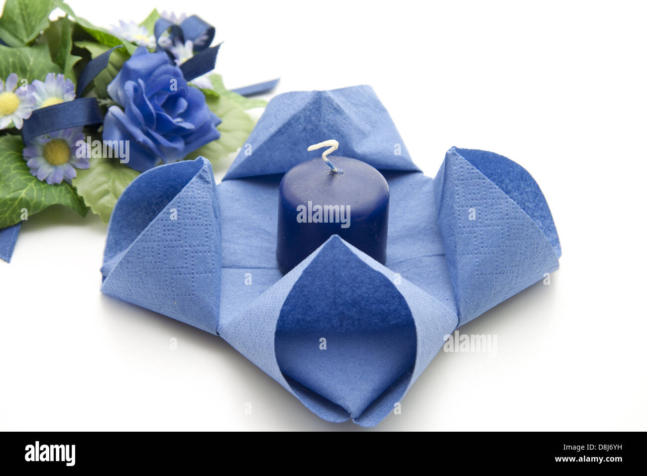 Candela blu con igienico Foto Stock