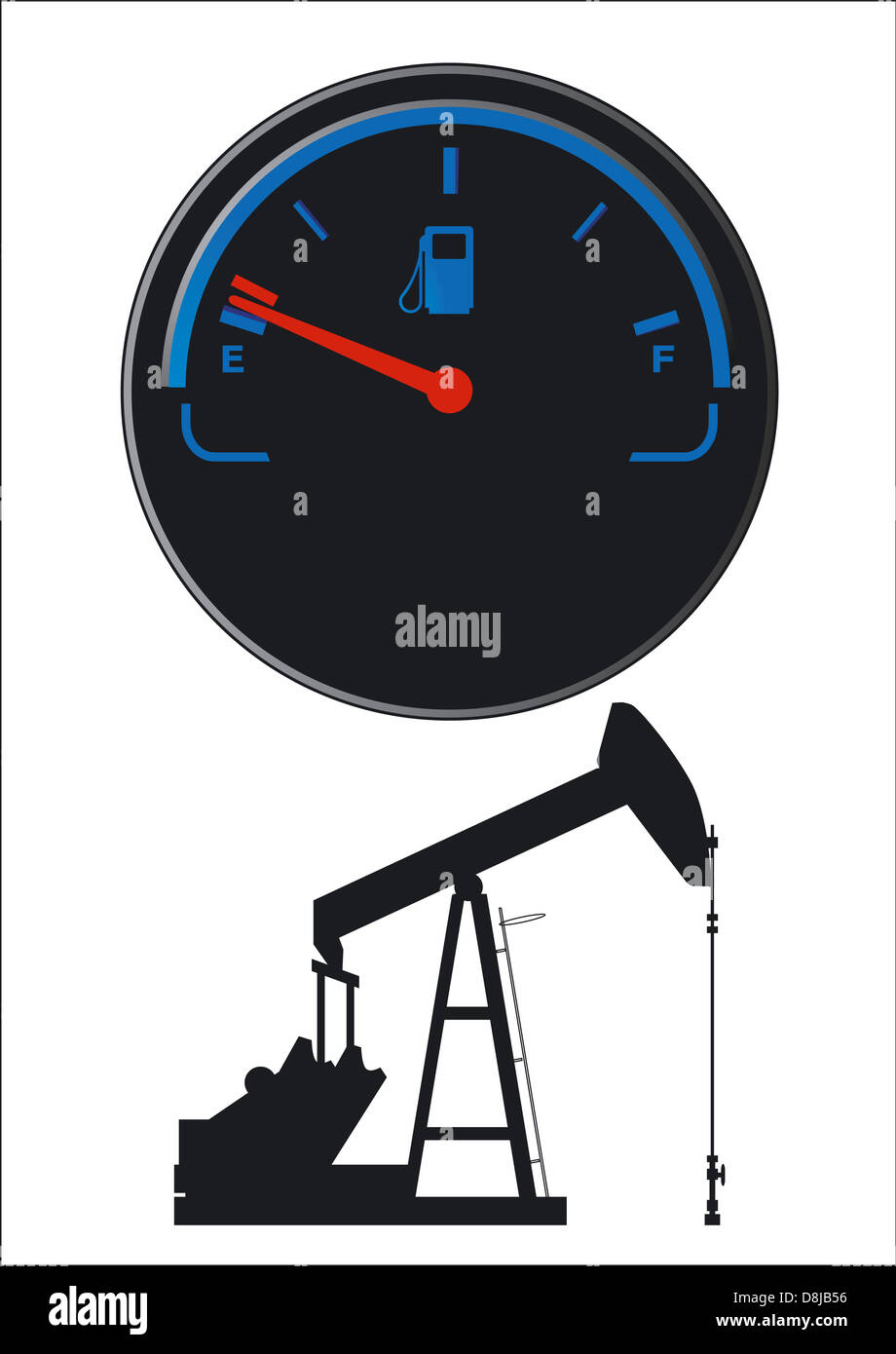 Il petrolio indicatore del livello del combustibile Foto Stock