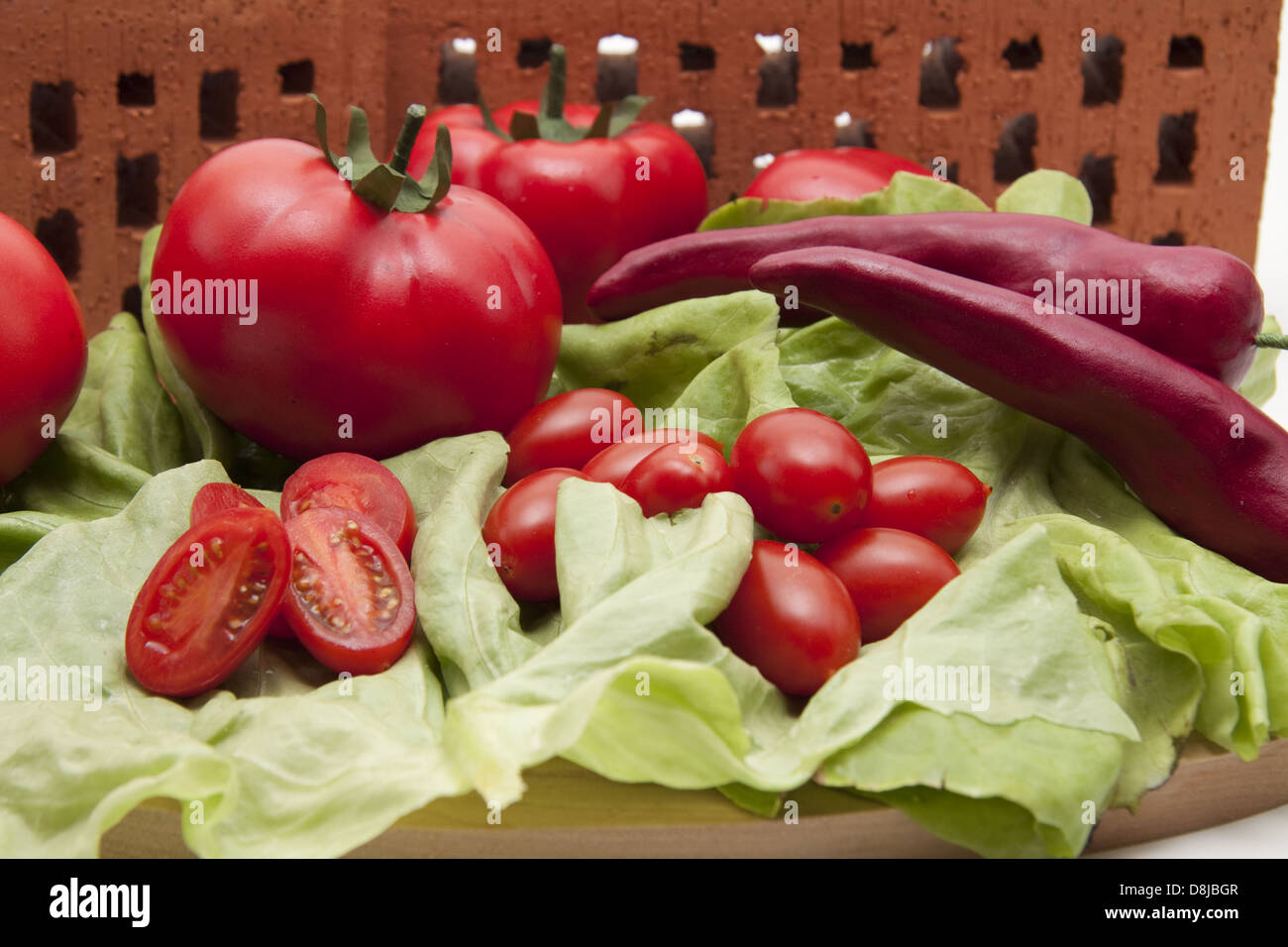 Pomodori in insalata Foto Stock