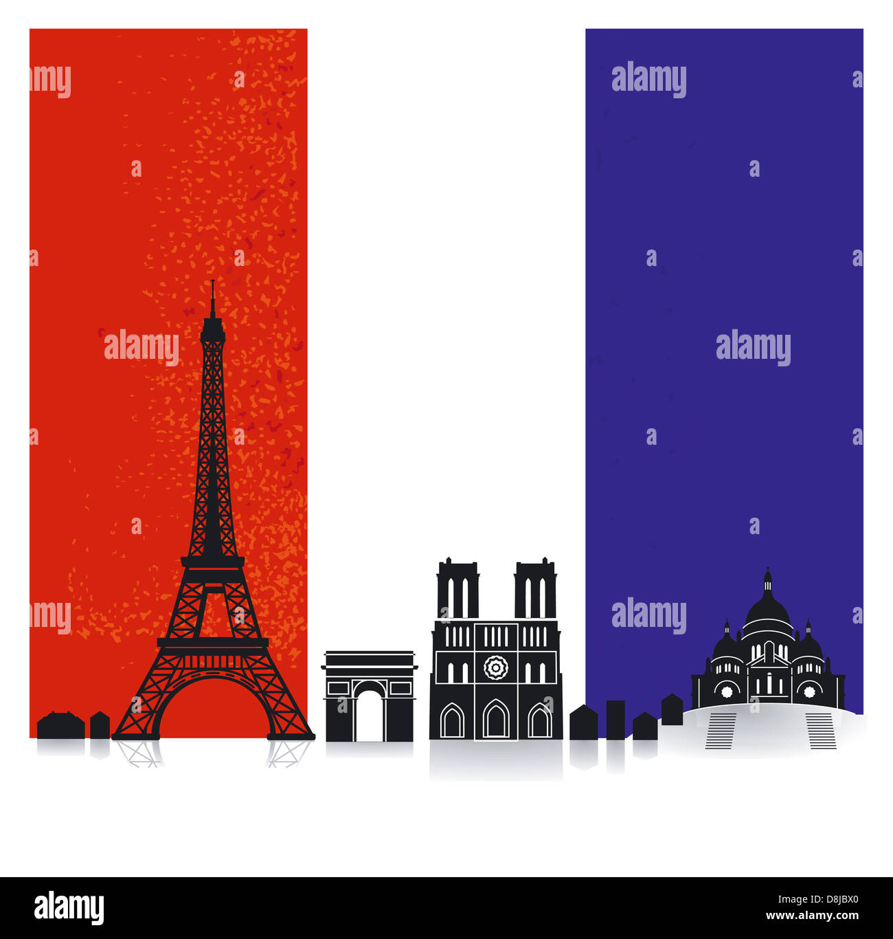 La Francia con la bandiera Foto Stock