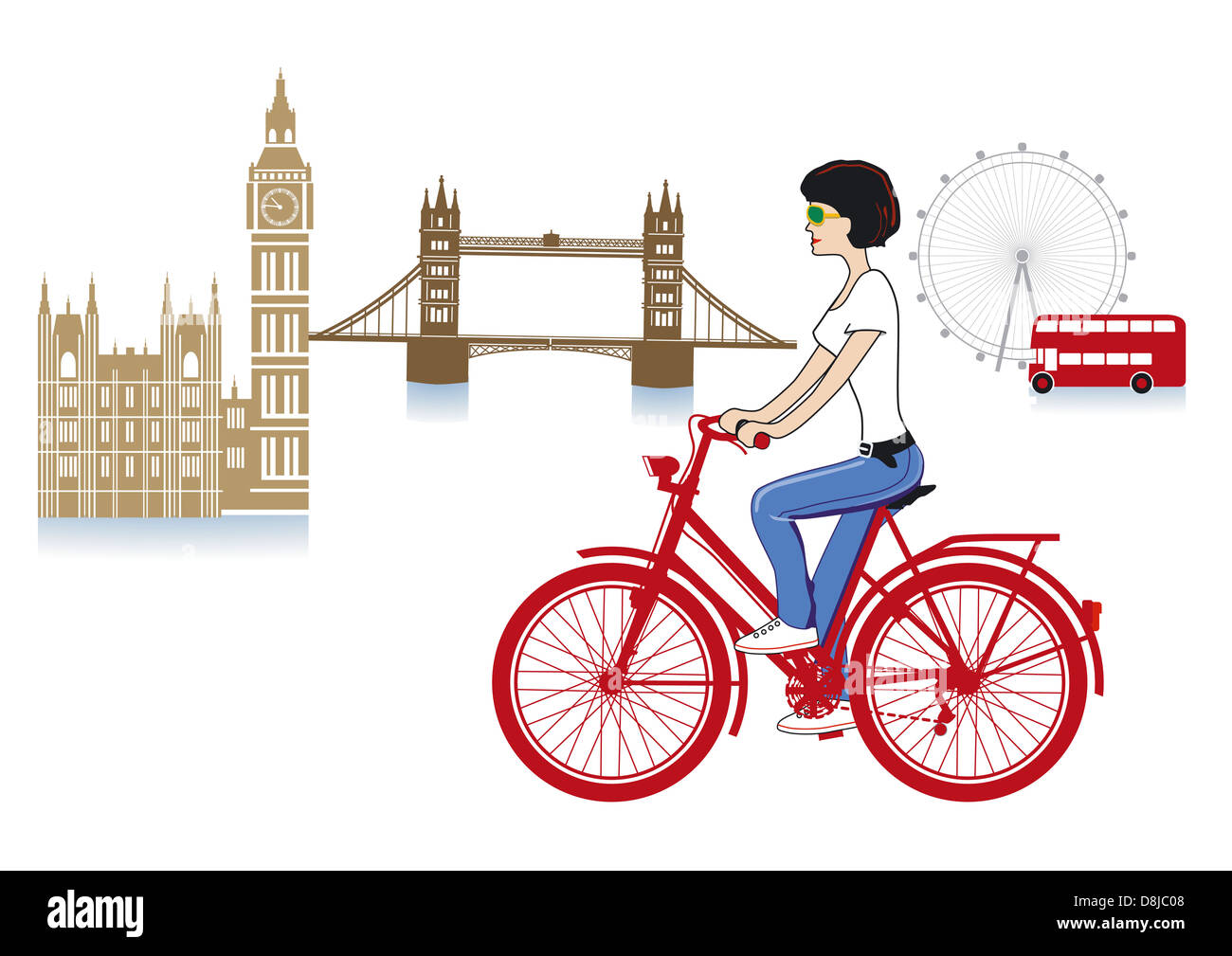 Londra su una bicicletta Foto Stock