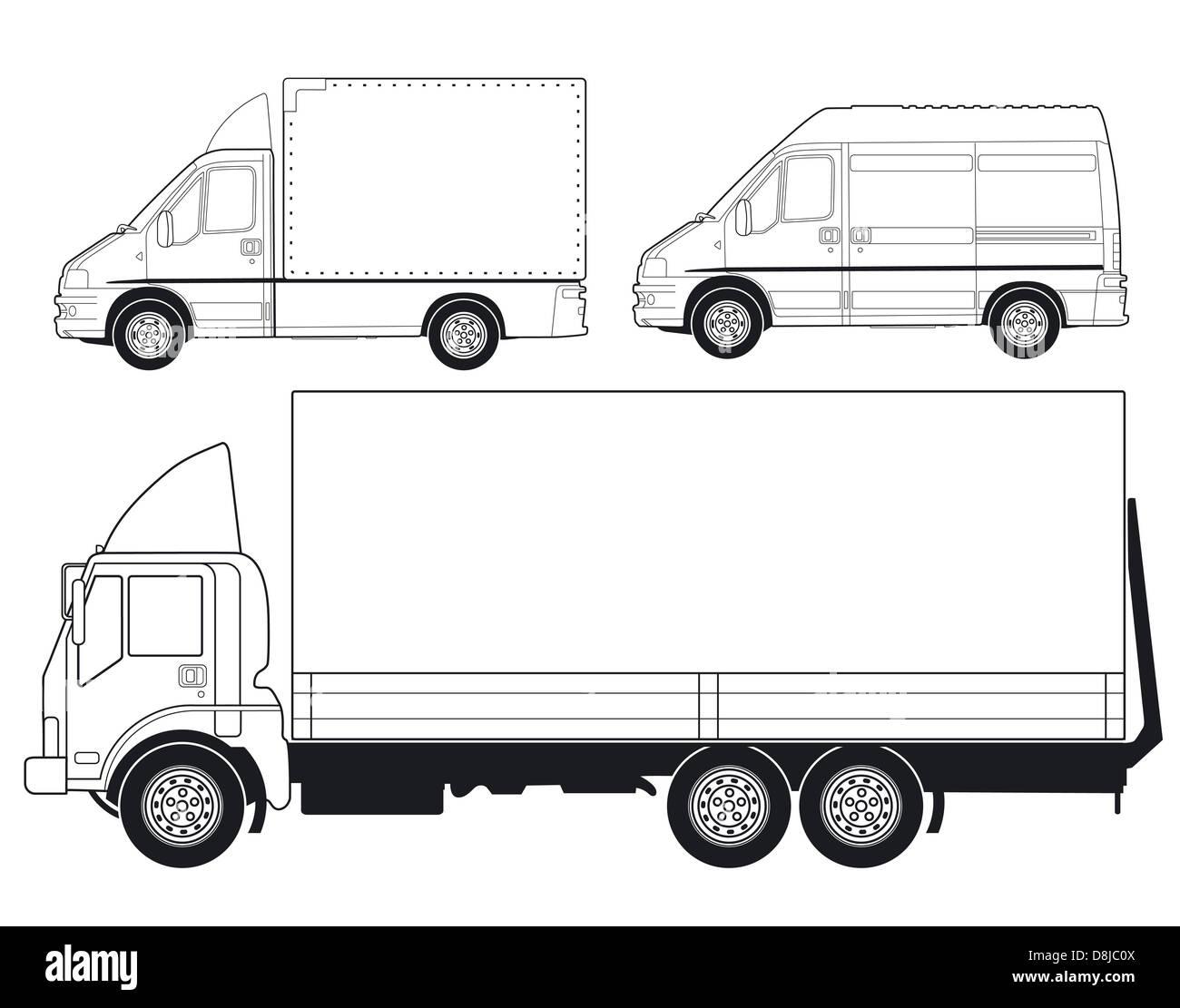 Camion e furgoni Foto Stock