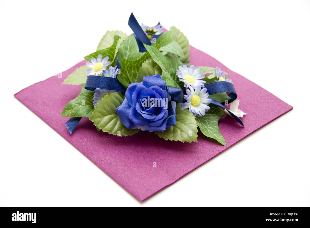 Blu decorazione floreale Foto Stock