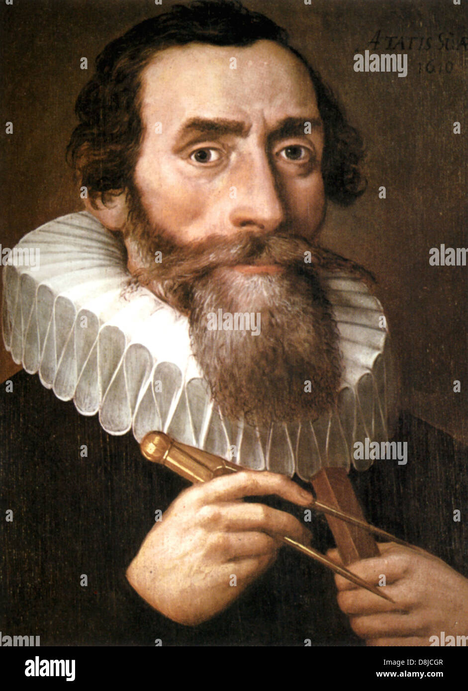 JOHANNES Kepler (1571-1630), matematico e astronomo tedesco dipinte nel 1610 da un artista sconosciuto Foto Stock