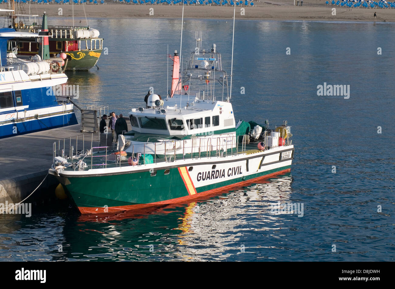 Guardia Civil spagnola polizia anti contrabbando barche barca costa di protezione costiera spagna nave il contrabbando di droga contrabbandieri contrabbandiere Foto Stock