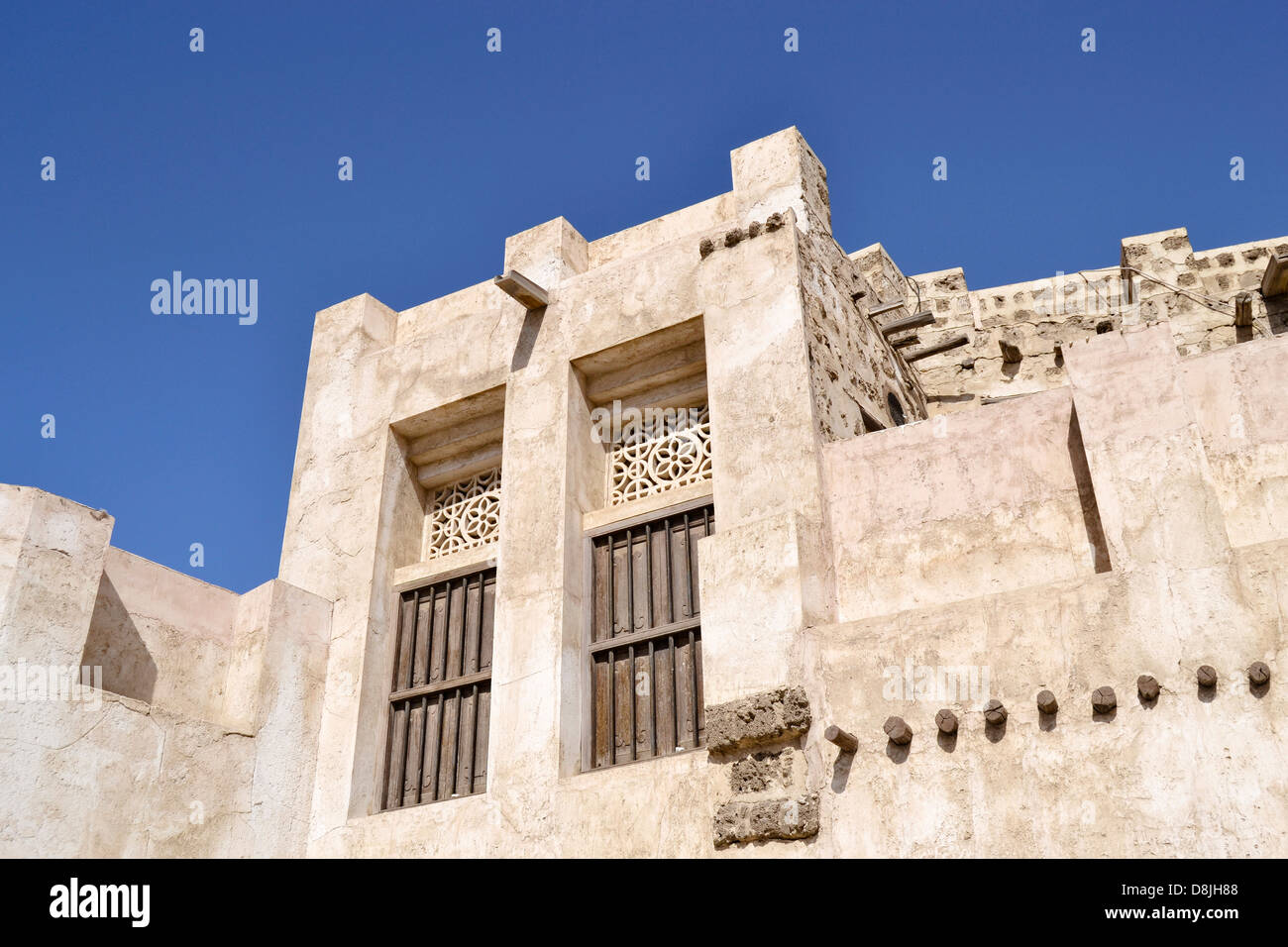 Case restaurate nel settore del patrimonio, Emirato di Sharjah Emirati Arabi Uniti Foto Stock