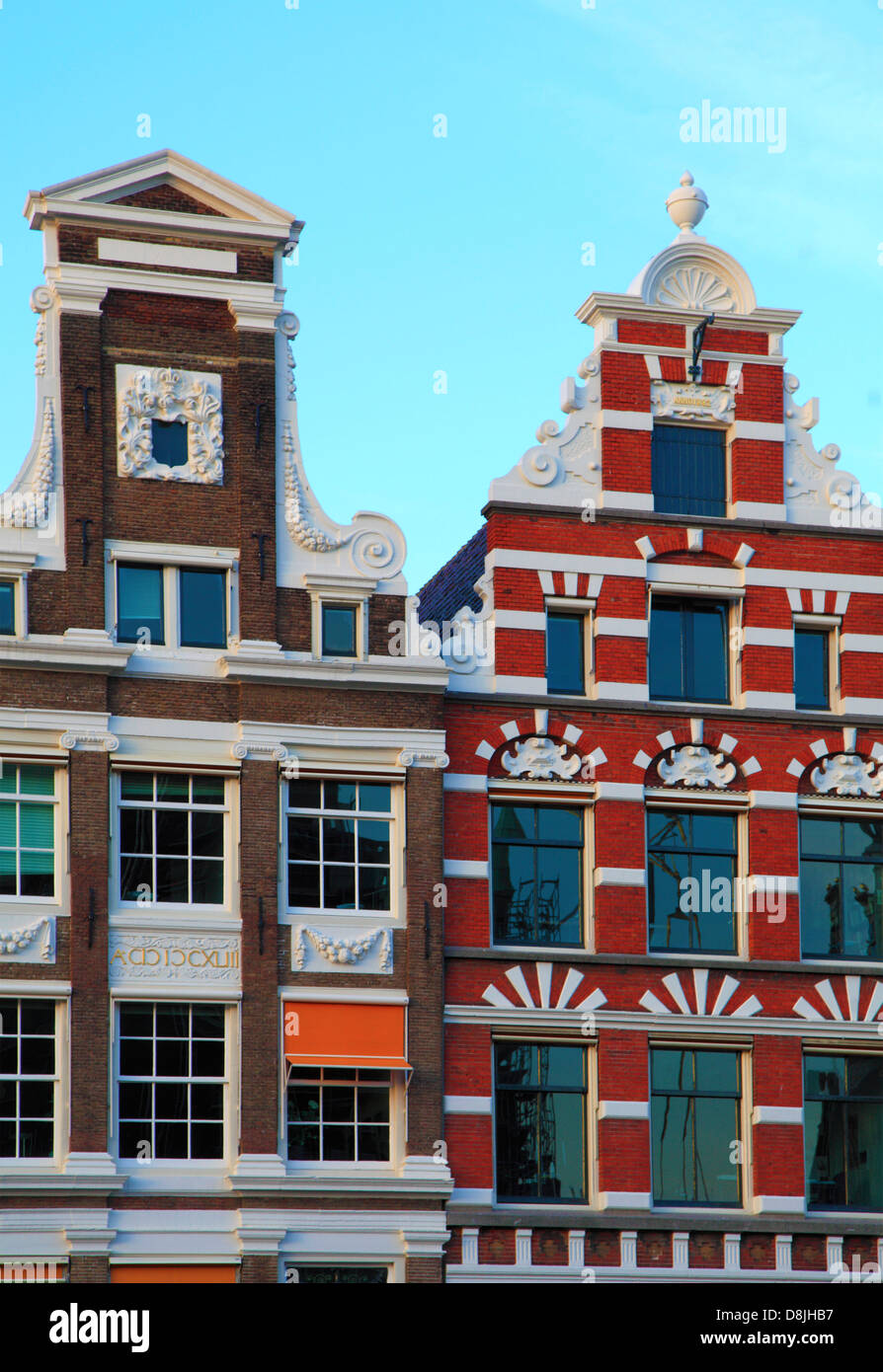 Paesi Bassi, Amsterdam, Oude Turfmarkt, vecchie case, Foto Stock