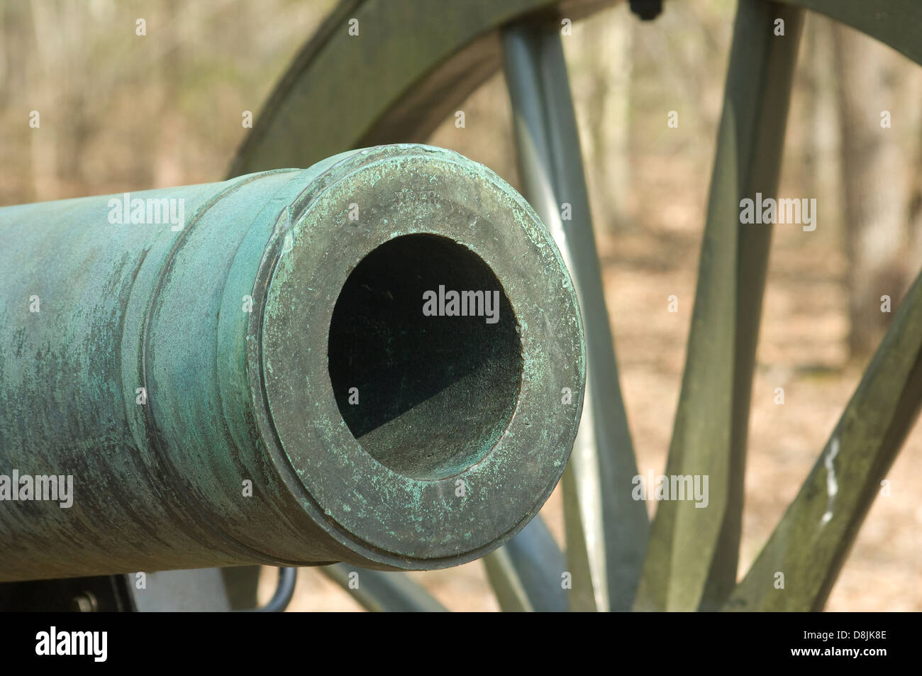 Muso di una guerra civile smoothbore cannon, Shiloh National Military Park, Tennessee. Fotografia digitale Foto Stock