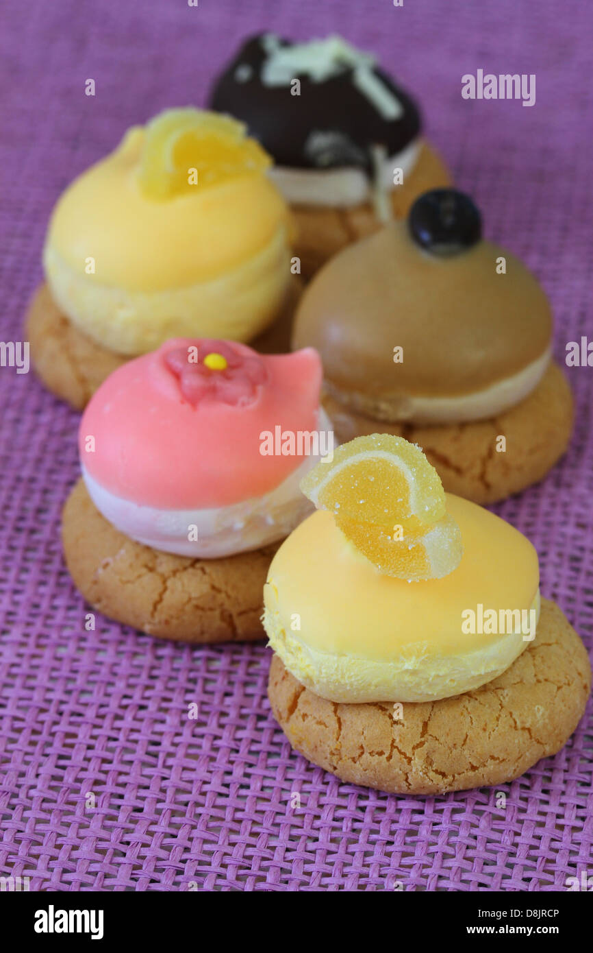 I biscotti con crema alla vaniglia Foto Stock