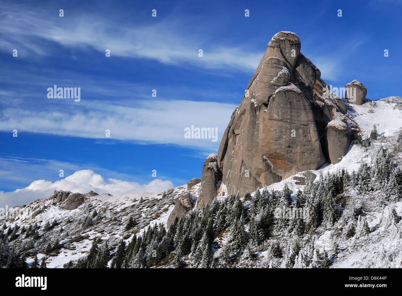 Montagne Rocciose in cresta dei Carpazi, Romania, Europa orientale Foto Stock