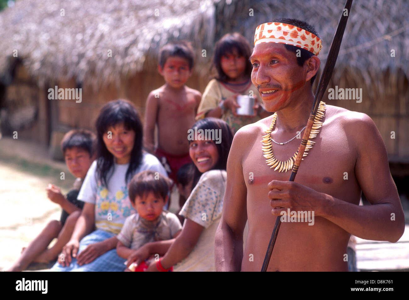 I Matsés o i Mayoruna sono una tribù indigene di Perù e Amazzonia brasiliana Foto Stock