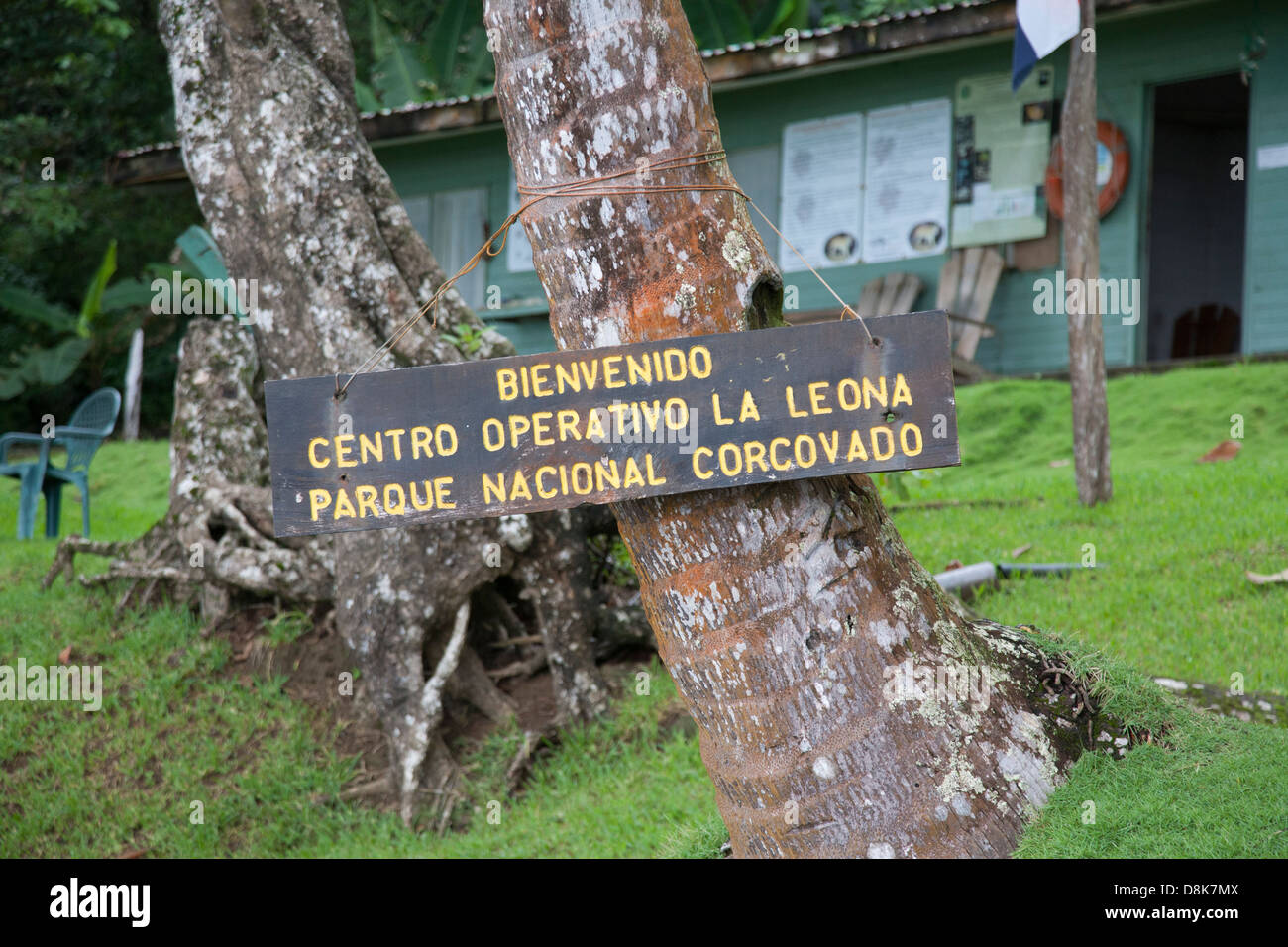 La Leona, ingresso al parco, Parco Nazionale di Corcovado, Costa Rica Foto Stock