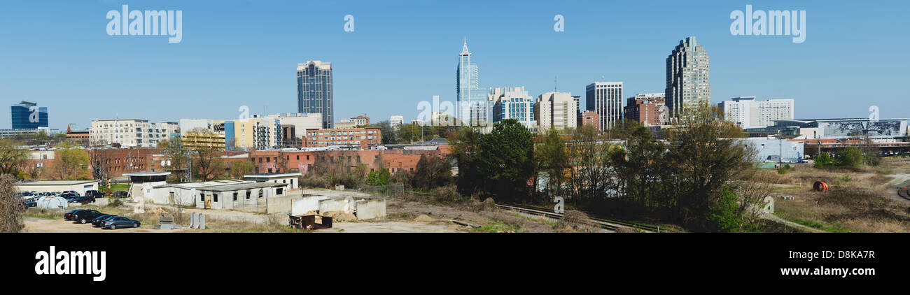 Vista panoramica sul centro di Raleigh, NC Foto Stock