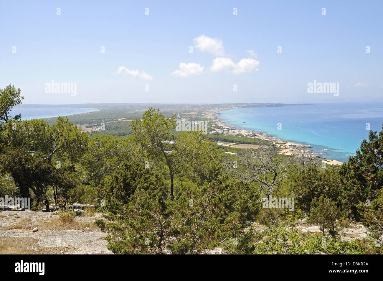 Vista dall'area di La Mola a Es Calo Foto Stock