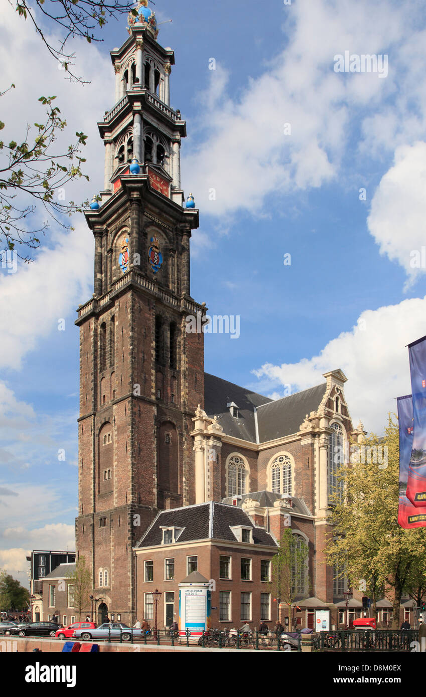 Paesi Bassi, Amsterdam, Westerkerk, Chiesa occidentale, Foto Stock