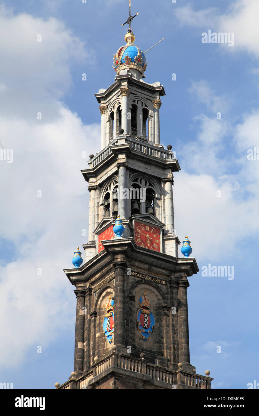 Paesi Bassi, Amsterdam, Westerkerk, Chiesa occidentale, Foto Stock