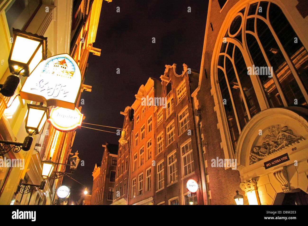 Paesi Bassi, Amsterdam, scena di strada di notte, Foto Stock