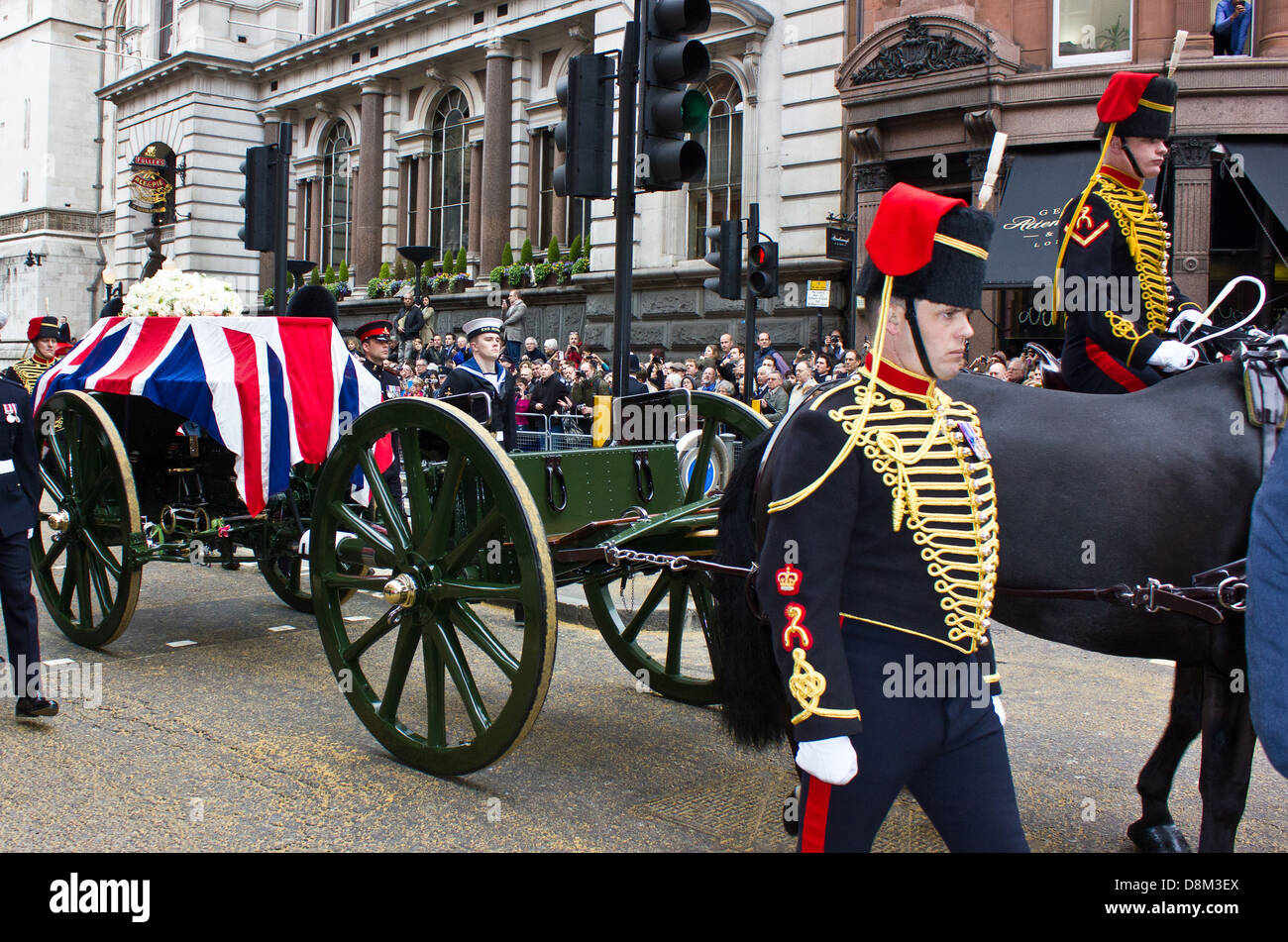 La baronessa Margaret Thatcher i funerali Foto Stock