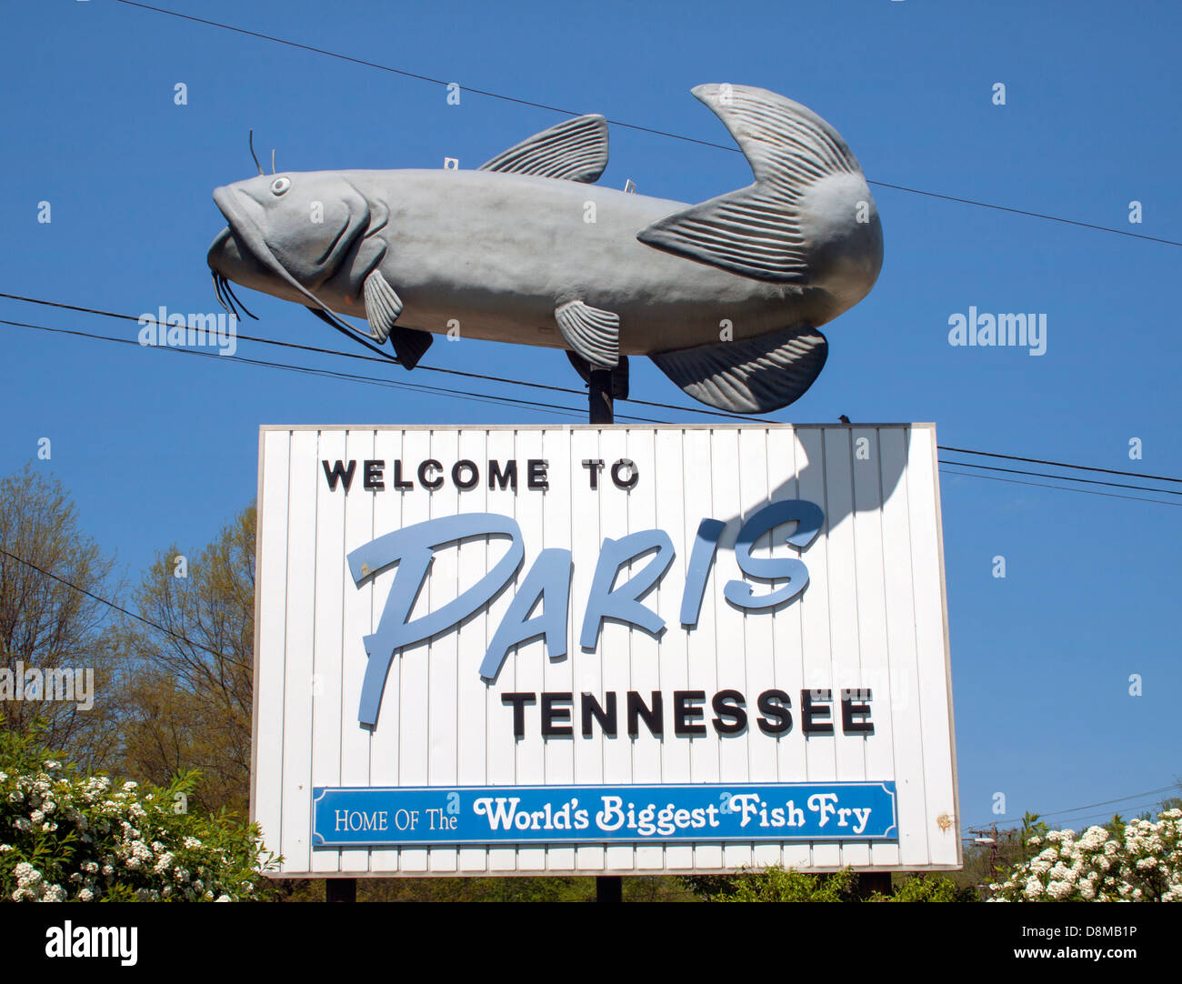 Benvenuto a Parigi Tennessee segno Home dei mondi più grande pesce RFI Foto Stock