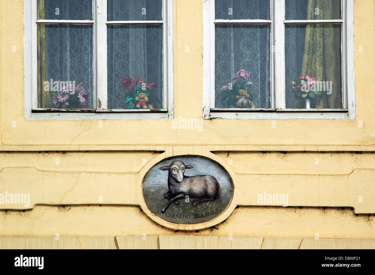 Dettaglio della casa a Praga il piccolo quartiere Mala Strana di Praga Repubblica Ceca Foto Stock