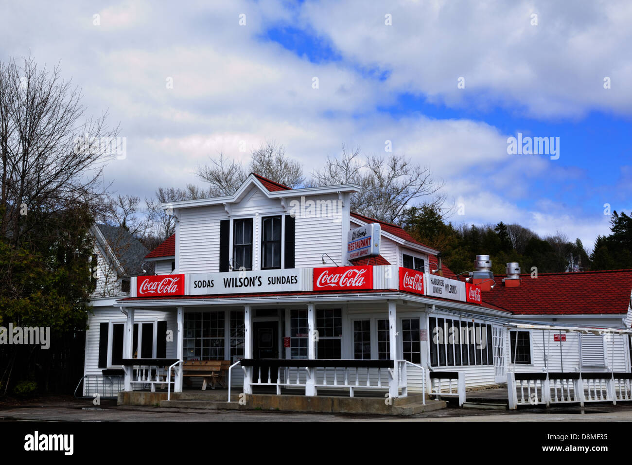 Wilson's Ice Cream Parlor stabilito nel 1906, un punto di riferimento di Efraim, Door County, Wisconsin Foto Stock