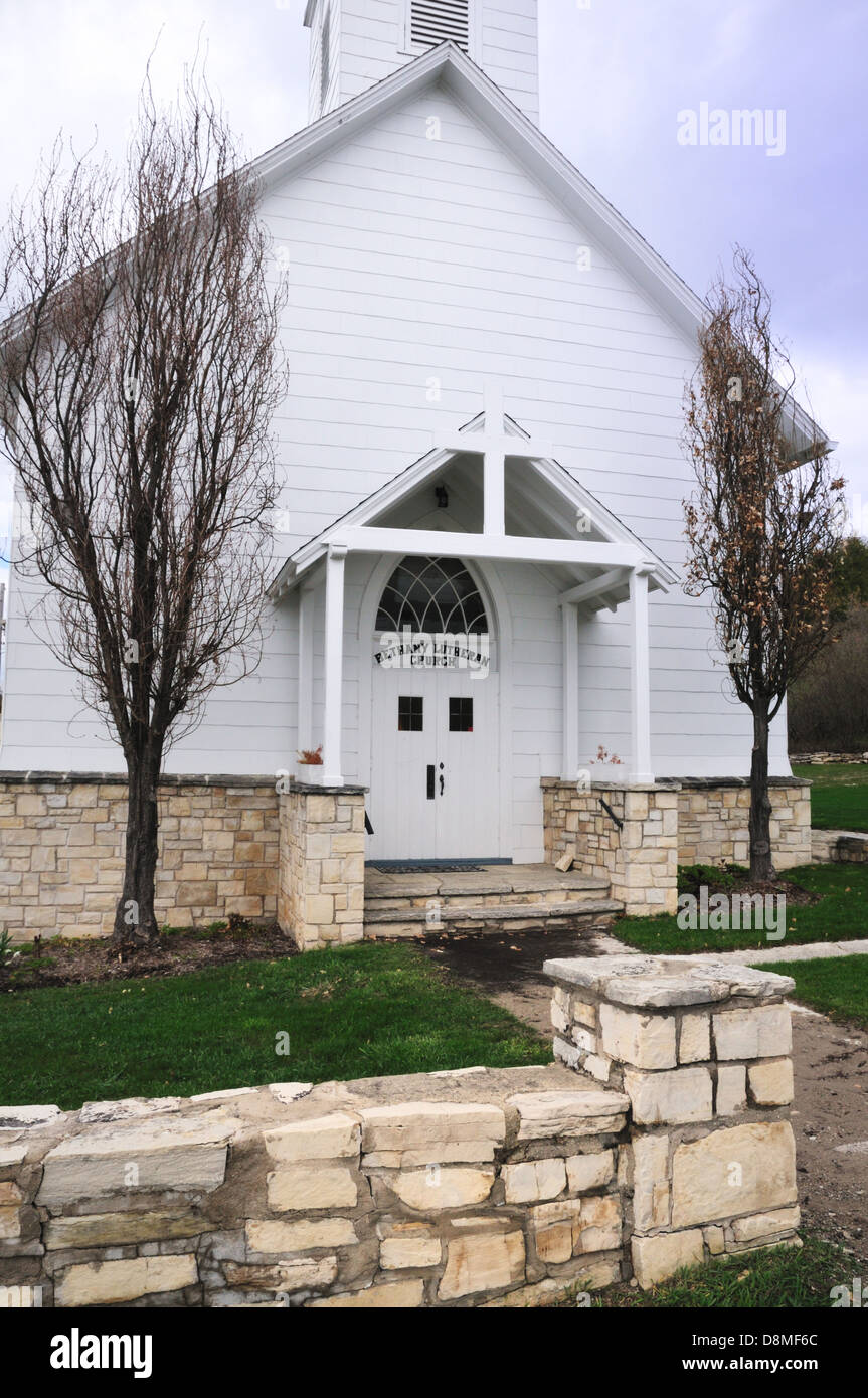 Betania chiesa luterana, fondata nel 1882, Efraim Door County, Wisconsin Foto Stock