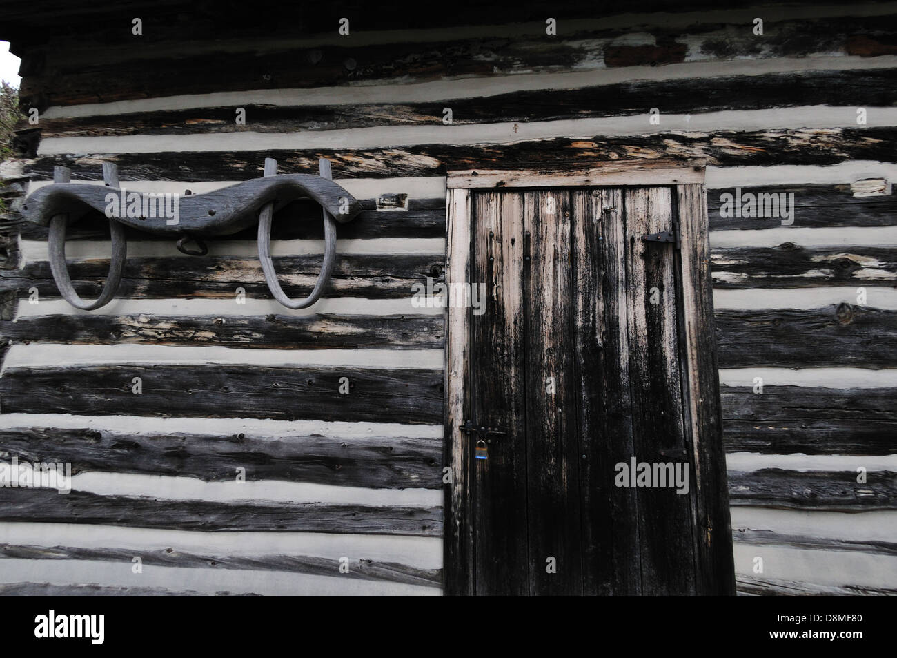 Cabina Goodletson, costruito intorno al 1855 su Horseshow Isola, successivamente si trasferì a Efraim, Door County, Wisconsin Foto Stock