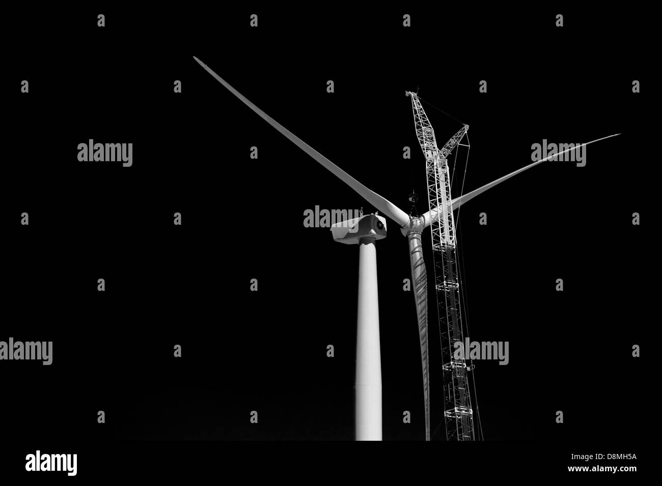 Fattoria eolica Costruzione Foto Stock