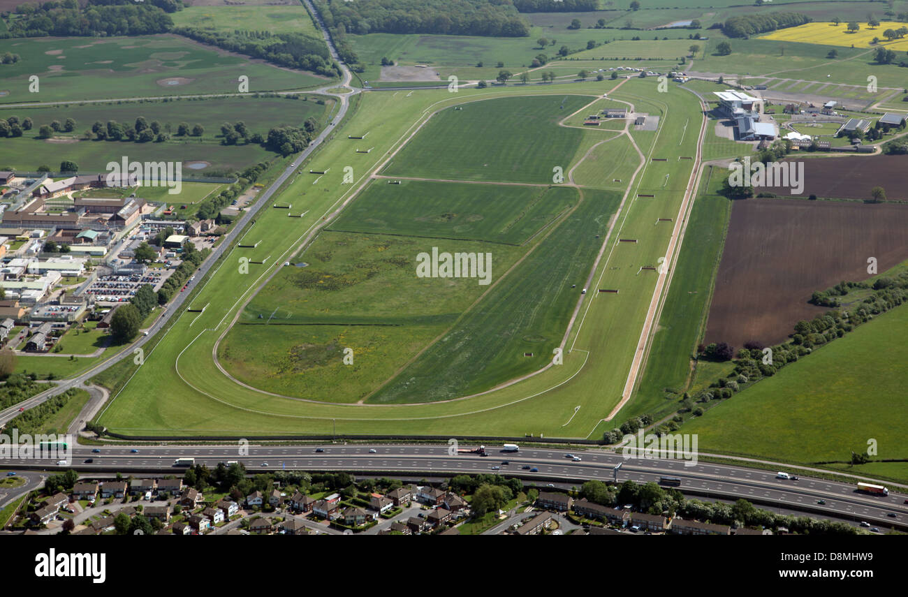 Vista aerea di Wetherby Racecourse nel West Yorkshire Foto Stock
