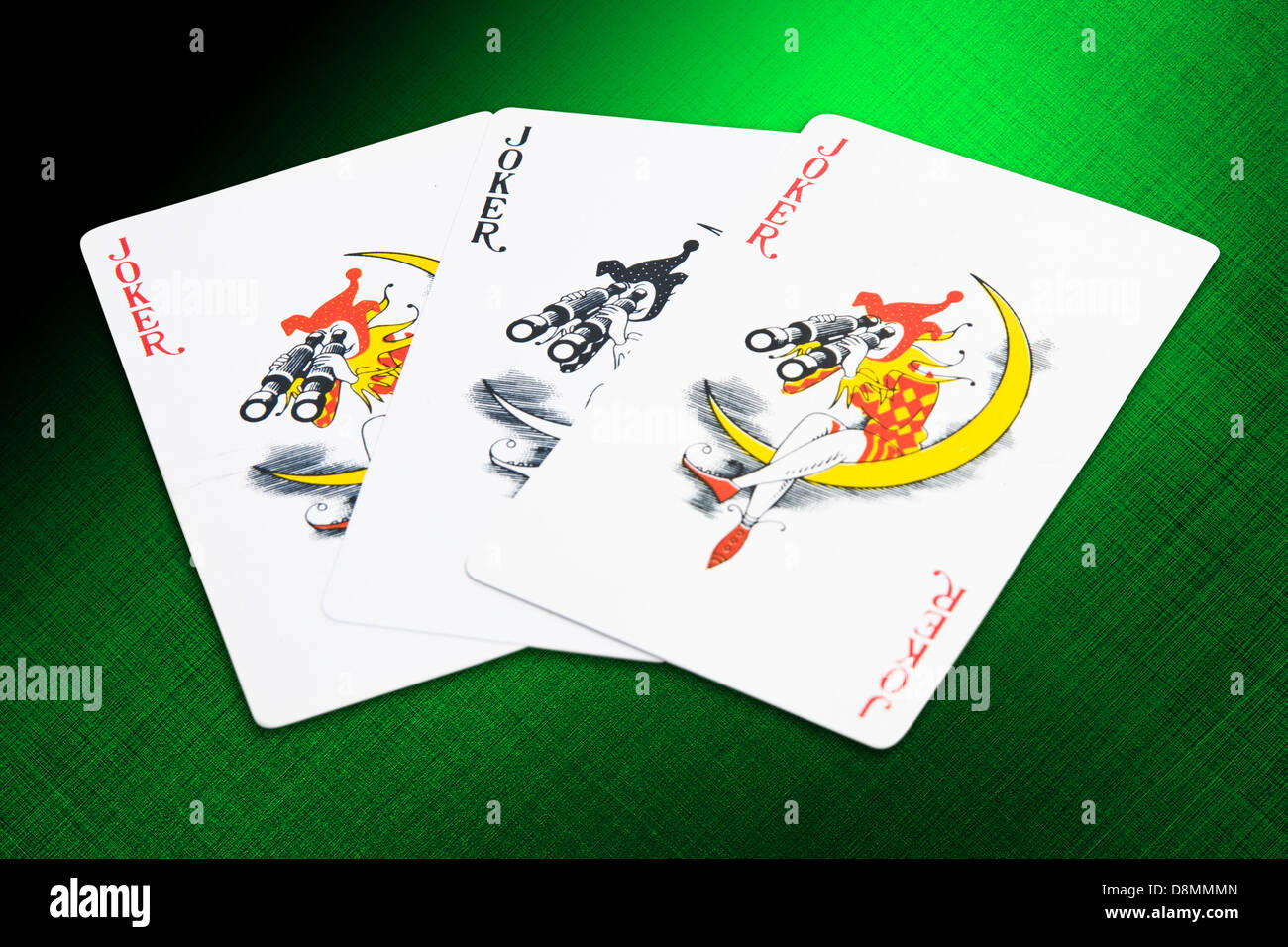 Jokers carte da un mazzo di carte da gioco Foto Stock